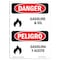 Signmission Safety Sign, OSHA Danger, 10" Height, Gasolina Y Aceite, Bilingual Spanish OS-DS-D-710-VS-2021 - alternate 1
